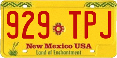 NM license plate 929TPJ