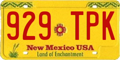 NM license plate 929TPK