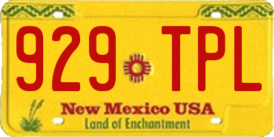 NM license plate 929TPL