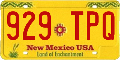 NM license plate 929TPQ