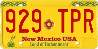 NM license plate 929TPR