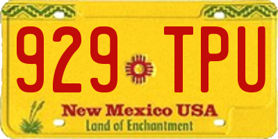 NM license plate 929TPU