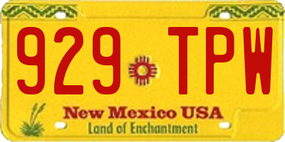 NM license plate 929TPW