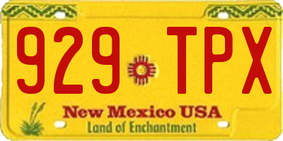 NM license plate 929TPX