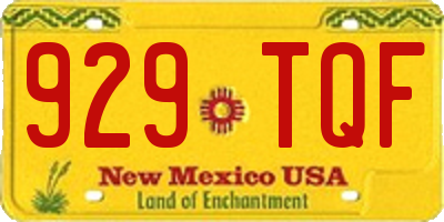 NM license plate 929TQF