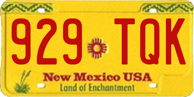 NM license plate 929TQK