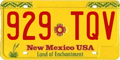 NM license plate 929TQV