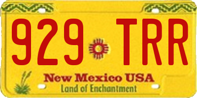 NM license plate 929TRR