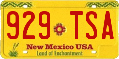 NM license plate 929TSA
