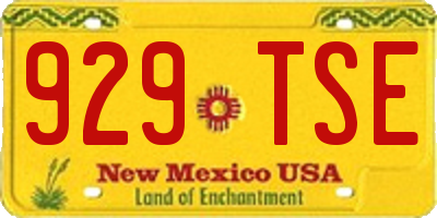 NM license plate 929TSE