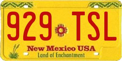NM license plate 929TSL
