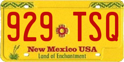 NM license plate 929TSQ
