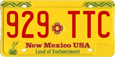 NM license plate 929TTC