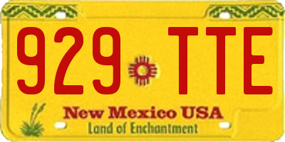NM license plate 929TTE