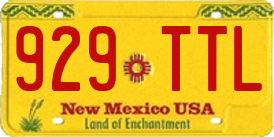 NM license plate 929TTL