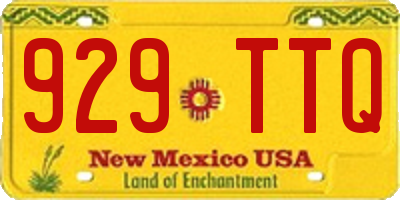 NM license plate 929TTQ