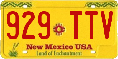 NM license plate 929TTV