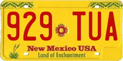 NM license plate 929TUA