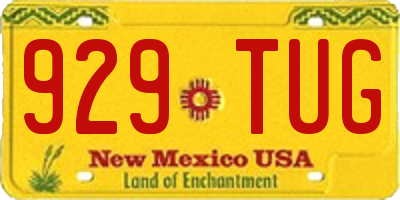 NM license plate 929TUG
