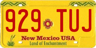 NM license plate 929TUJ