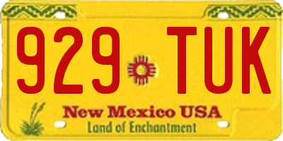 NM license plate 929TUK