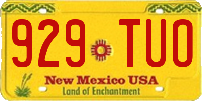 NM license plate 929TUO