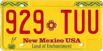 NM license plate 929TUU