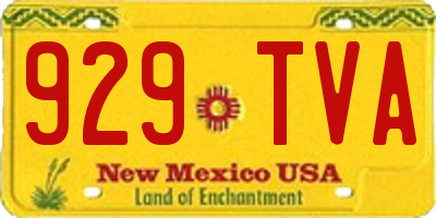 NM license plate 929TVA