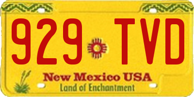 NM license plate 929TVD