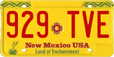 NM license plate 929TVE