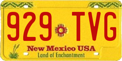 NM license plate 929TVG