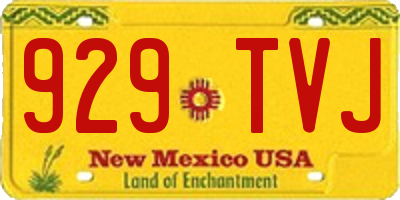 NM license plate 929TVJ