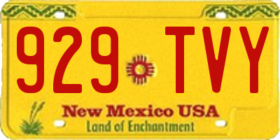 NM license plate 929TVY