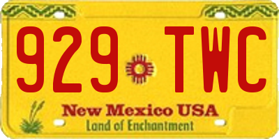 NM license plate 929TWC