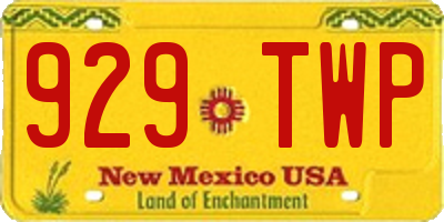 NM license plate 929TWP