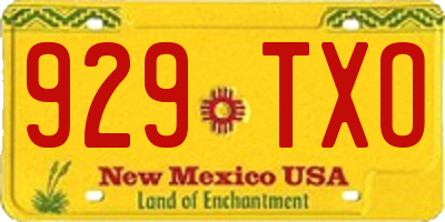 NM license plate 929TXO