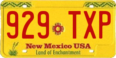 NM license plate 929TXP