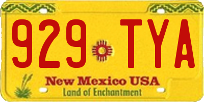 NM license plate 929TYA