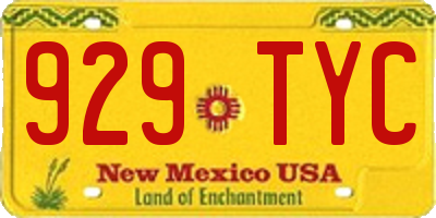 NM license plate 929TYC