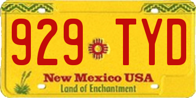 NM license plate 929TYD
