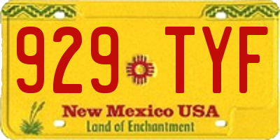 NM license plate 929TYF