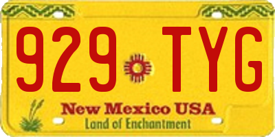 NM license plate 929TYG