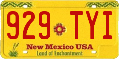 NM license plate 929TYI
