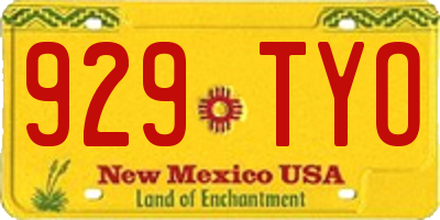 NM license plate 929TYO