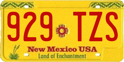 NM license plate 929TZS