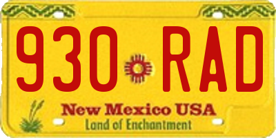 NM license plate 930RAD