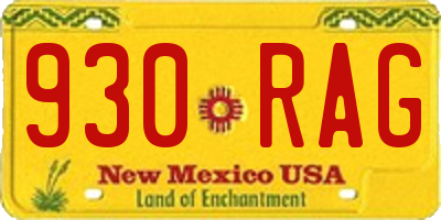 NM license plate 930RAG