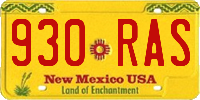 NM license plate 930RAS