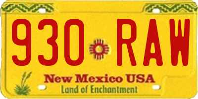 NM license plate 930RAW