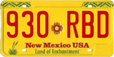 NM license plate 930RBD
